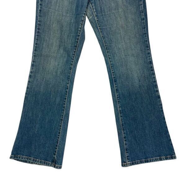 Calvin Klein Bootcut Jeans Womens 8 Blue Med Washed Distressed Flare Leg Denim - Picture 4 of 15